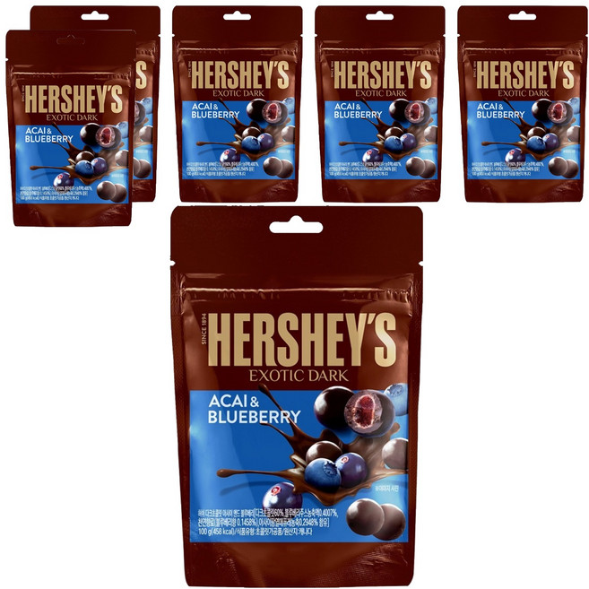 HERSHEY'S 好時 巴西莓與藍莓黑巧克力, 6個, 100g