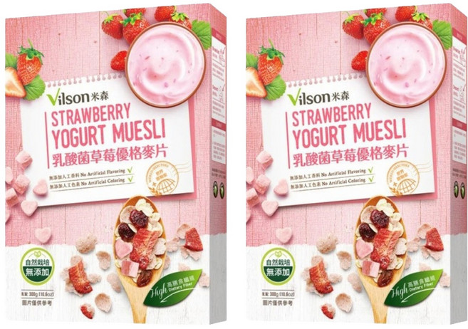 Vilson 米森 乳酸菌草莓優格麥片, 300g, 2盒