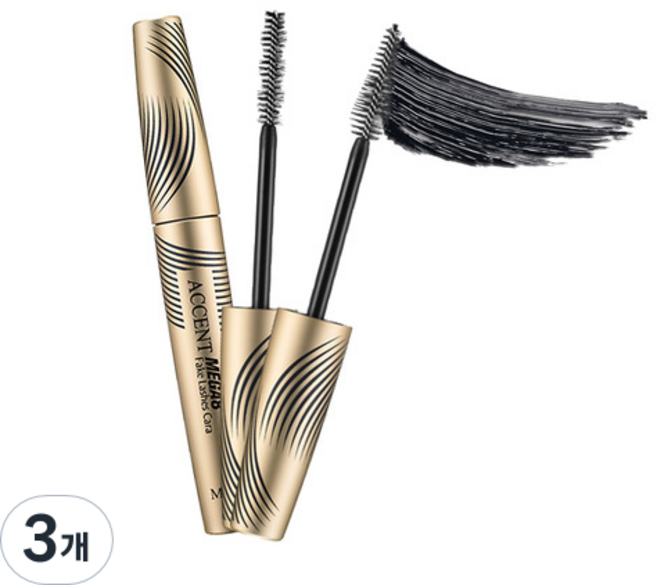 엠씨씨코스메틱 액센트 메가 에이트 페이크 워터프루프 래쉬카라 8g, 1호 롤업 래쉬, 3개