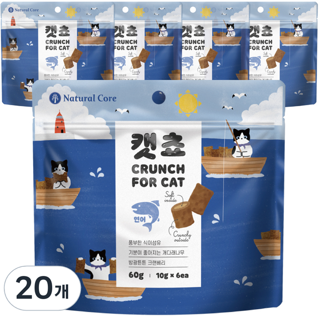네츄럴코어 캣쵸 고양이간식, 연어, 60g, 20개