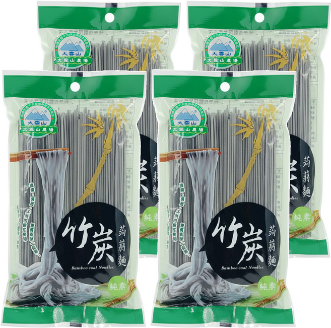 大雪山農場 竹炭蒟蒻麵, 250g, 4包