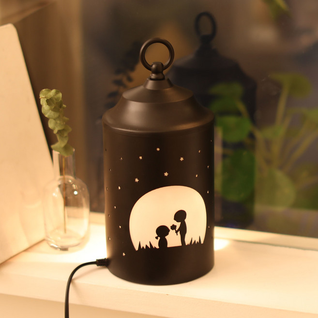 애프터글로우 타이머 캔들워머 소년소녀를 만나다 소형 + 할로겐 전구 + 기능성 조절기, 블랙