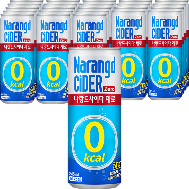 나랑드사이다 제로, 245ml, 24개