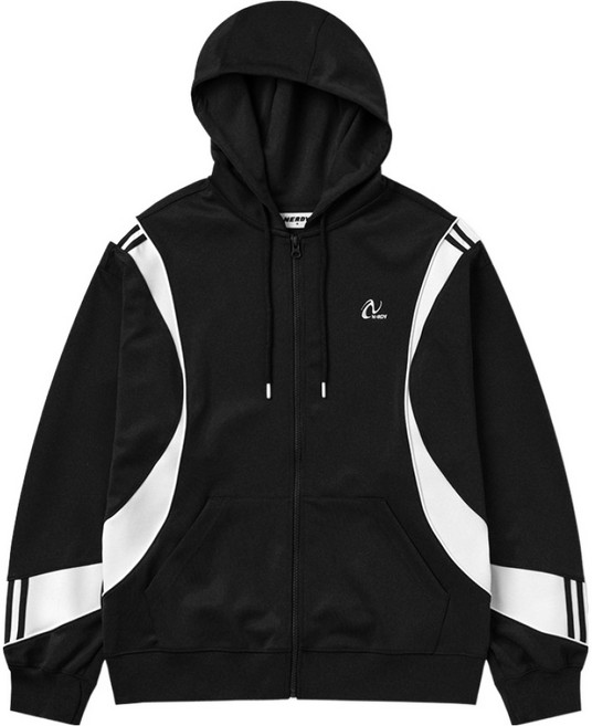 널디 남녀공용 커브드 라인 후디 트랙 탑