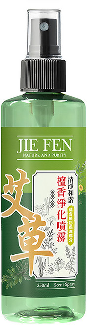 Jie Fen 潔芬生活 淨化噴霧, 艾草檀香, 250ml, 1瓶