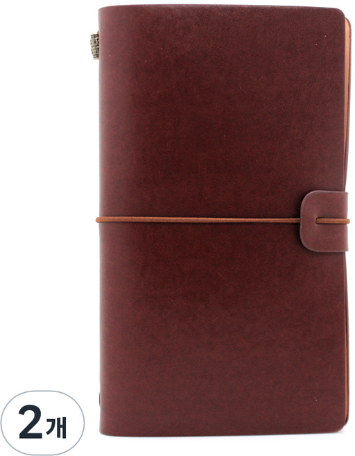 빅드림 복고 가죽 레트로 빈티지 만년 다이어리, 버건디, 2개