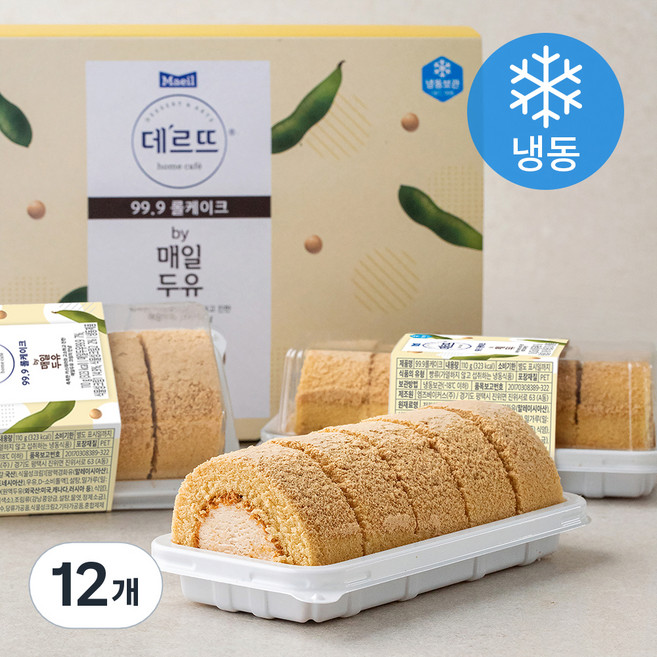 매일두유 데르뜨 99.9 롤케이크 (냉동), 110g, 12개