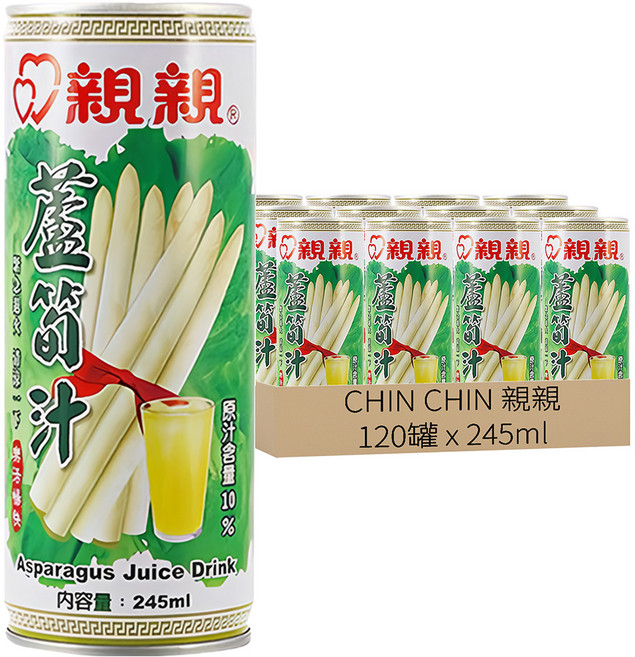 CHIN CHIN 親親 蘆筍汁, 245ml, 120罐