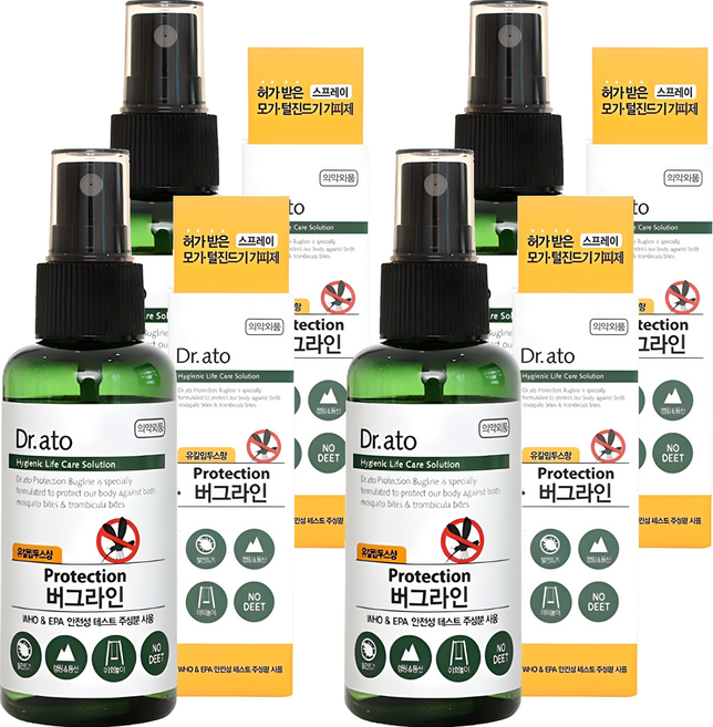 닥터아토 프로텍션 버그라인 해충기피스프레이, 60ml, 4개