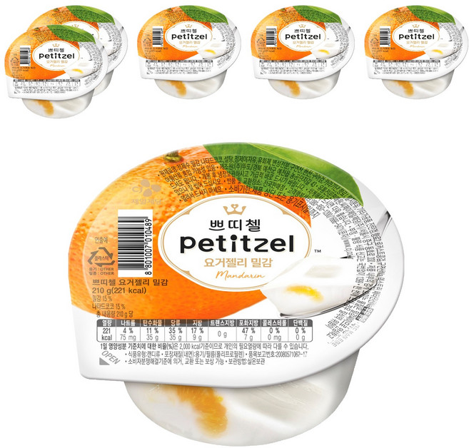쁘띠첼 요거젤리 밀감, 210g, 6개