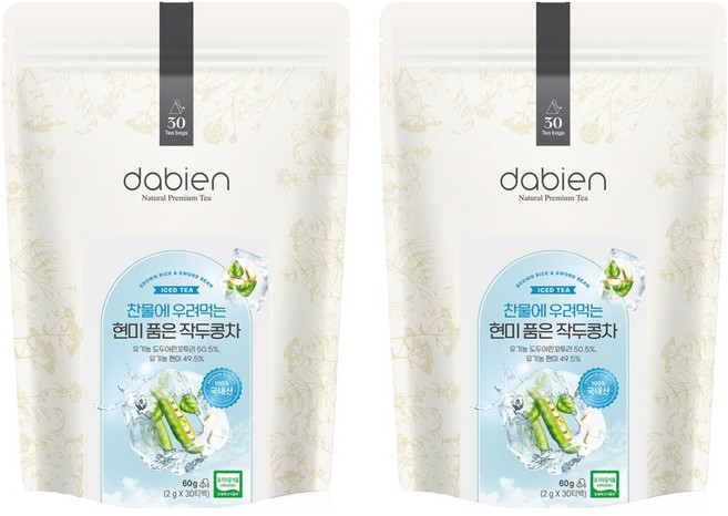 다비앙 찬물에 우려먹는 유기농 현미 품은 작두콩차, 2g, 30개입, 2개