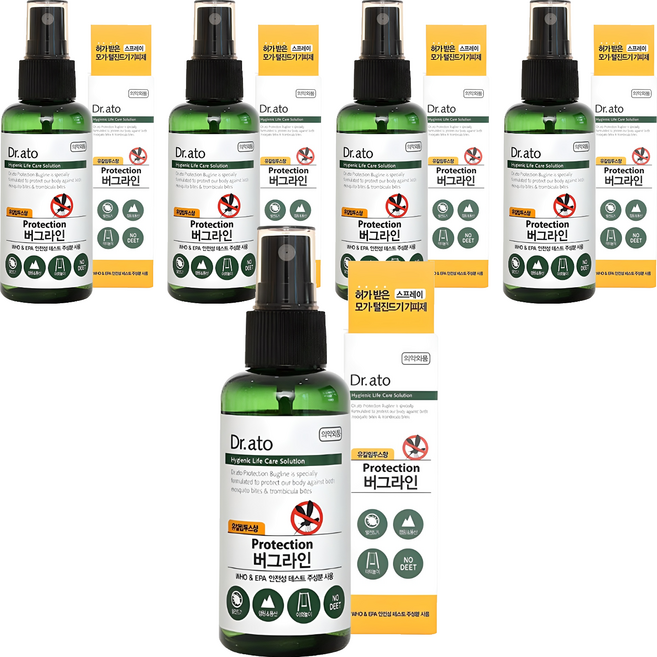 닥터아토 프로텍션 버그라인 해충기피스프레이, 60ml, 5개