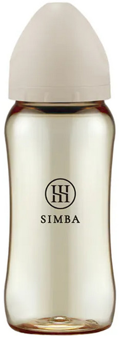 Simba 小獅王辛巴 蘊蜜鉑金PPSU寬口防脹氣奶瓶 3個月以上全齡適用, 杏茶, 360ml, 1個
