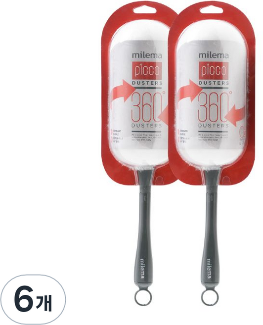 밀레마 피코 더스터 먼지털이 숏핸들킷, 화이트 + 그레이, 6개