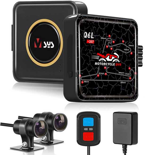 브이시스 스마트 GPS 2채널 분리형 HD 고화질 카메라 오토바이 블랙박스, Q6L