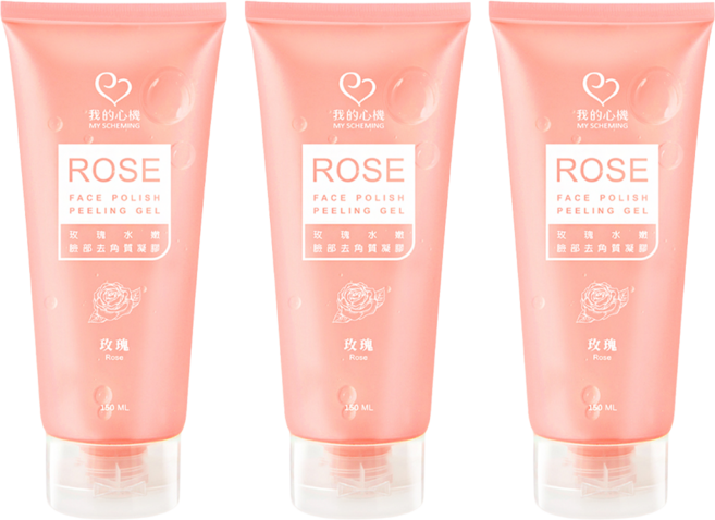 MY SCHEMING 我的心機 玫瑰水嫩臉部去角質凝膠, 150ml, 3件