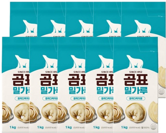 곰표 중력다목적용 밀가루, 1kg, 10개