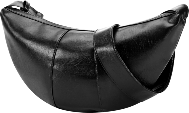 ADDEDIT 牛角包斜背肩背包, 黑色