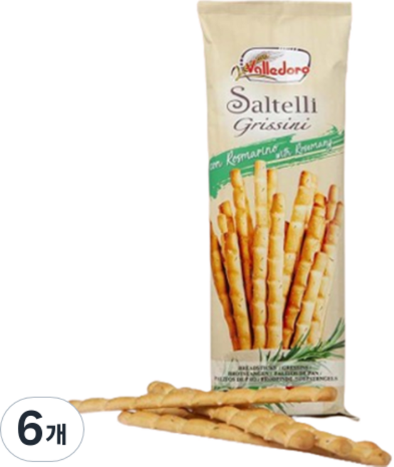 발레도로 그리시니 쌀텔리 콘 로즈마리노, 6개, 100g