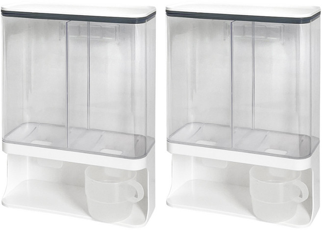 윈프라이스 월마운트 벽걸이 세제 디스펜서 3000ml, 화이트, 2개