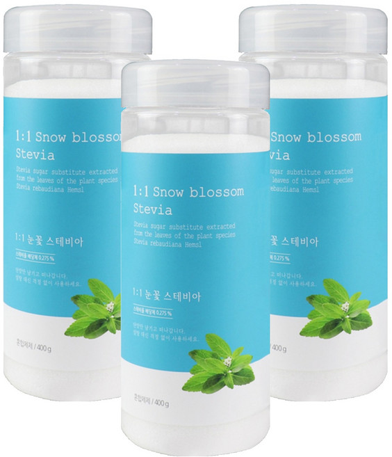 자연지애 1:1 눈꽃 스테비아 에리스리톨, 400g, 3개