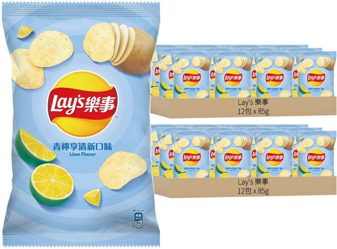 Lay's 樂事 洋芋片 青檸享清新口味, 85g, 24包