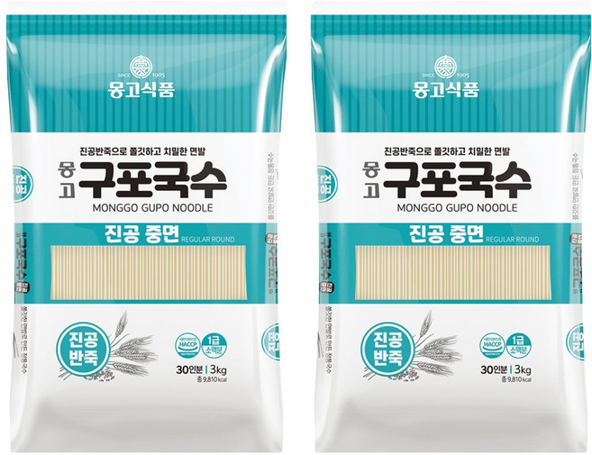 몽고간장 구포국수 진공중면, 3kg, 2개