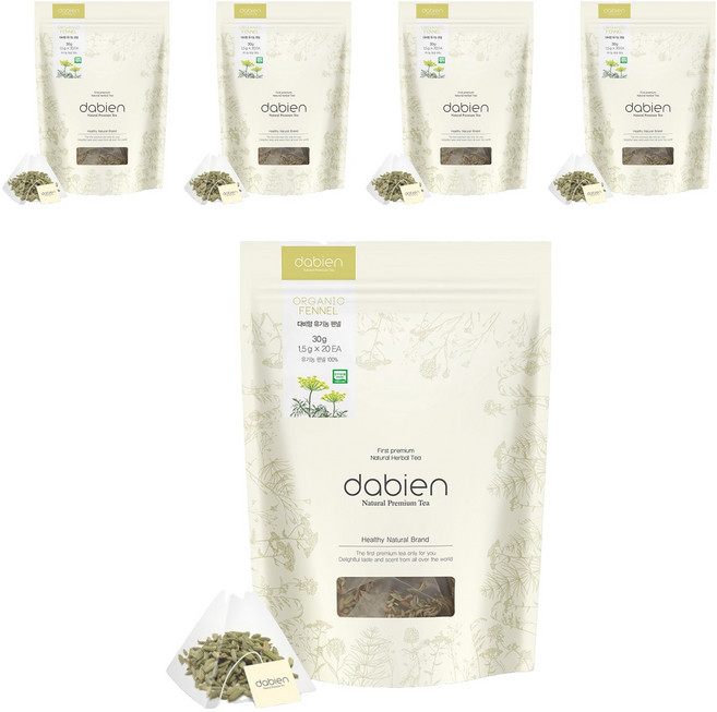 다비앙 유기농 펜넬차 티백, 1.5g, 20개입, 5개
