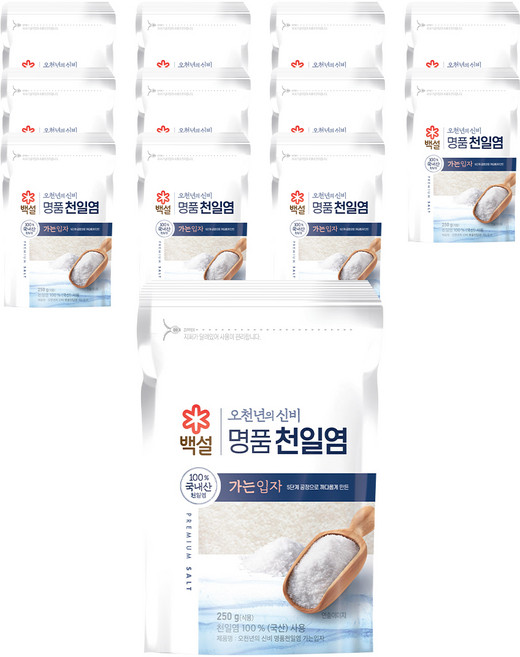 백설 오천년의 신비 천일염 가는입자, 12개, 250g