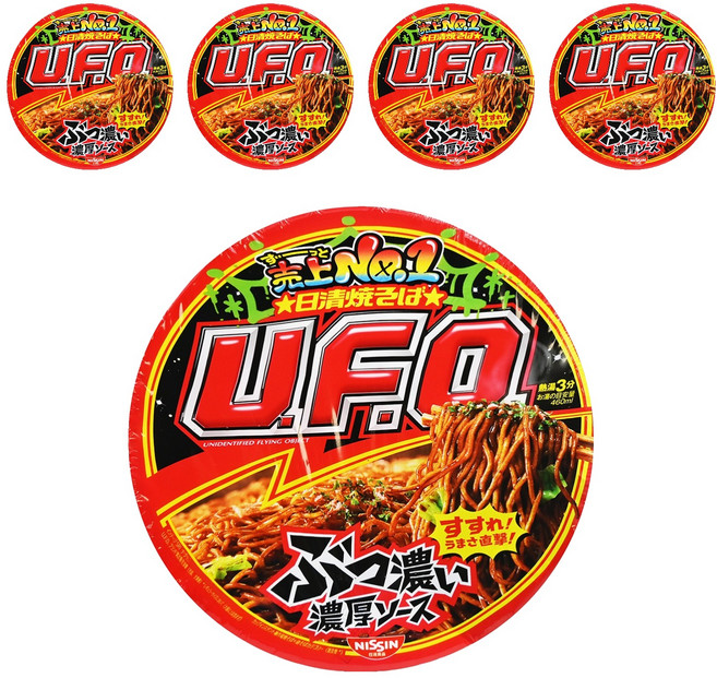 NISSIN 日清 U.F.O. 炒麵 特濃日式炒麵醬口味 128g, 5入