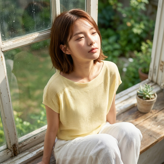 Paperments 女款 Kumy 船型領鬆餅格針織T恤 15151