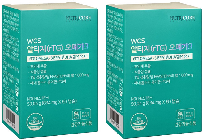 뉴트리코어 알티지 오메가3, 60정, 2개