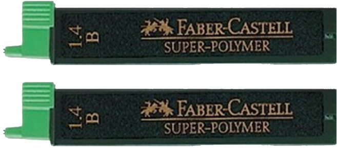 FABER-CASTELL 輝柏 筆芯 雅痞自動鉛筆用 B, 1.4mm, 2個