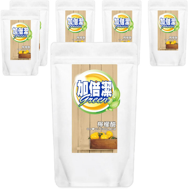 加倍潔 檸檬酸去汙粉 環保安心 有效清洗水垢和尿垢 清潔物體表面, 300g, 6包