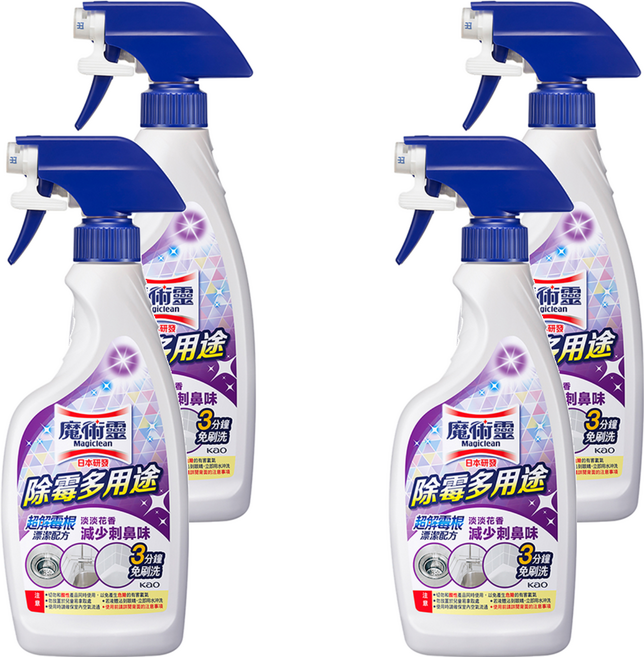 Kao 花王 Magiclean 魔術靈 台灣公司貨 除霉多用途噴槍瓶去霉劑, 400ml, 4瓶