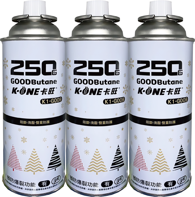 K-ONE 卡旺 卡式瓦斯罐 G009, 250g, 3罐