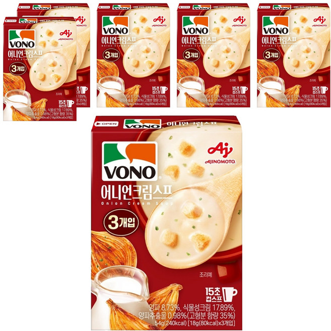 AJINOMOTO 味之素 VONO 即食沖泡洋蔥奶油濃湯, 54g, 6個