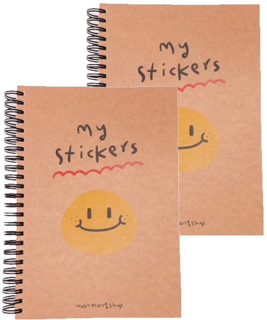 크라프트 스티커북 A5, 옐로스마일, 2개