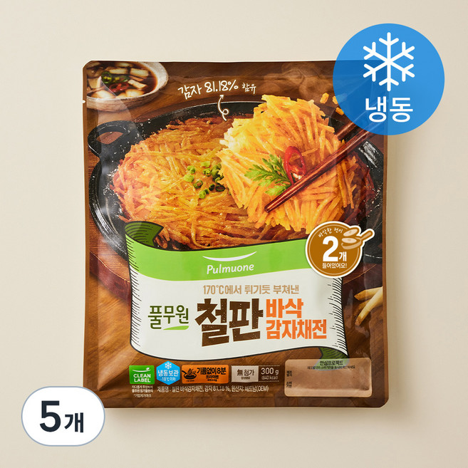 풀무원 철판 바삭감자채전 (냉동), 300g, 5개