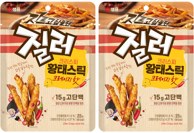질러 크리스피 황태스틱 크레이지핫, 25g, 2개
