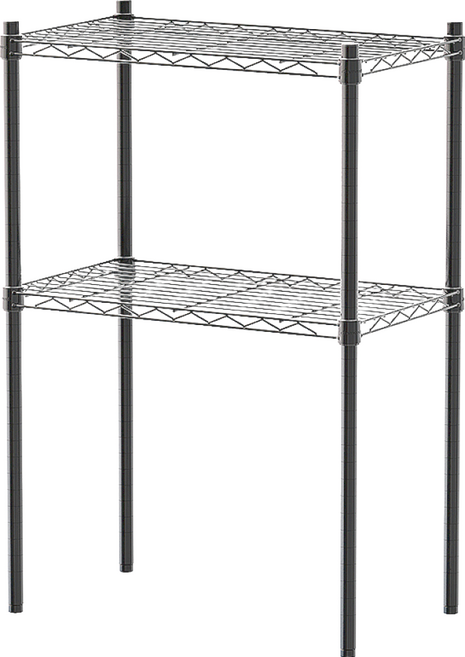 dayneeds 日需百備 輕型波浪架 三色可選 鐵力士架/收納層架/鞋架/展示架/層架/鐵架, 黑色, 2層