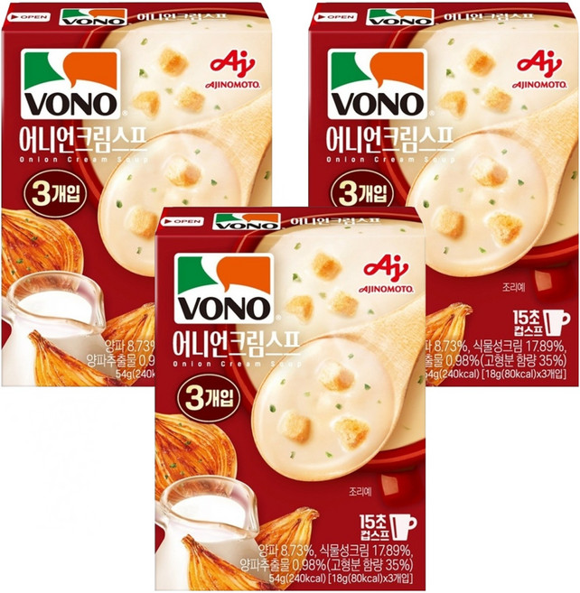 보노 어니언 크림 스프, 54g, 3개