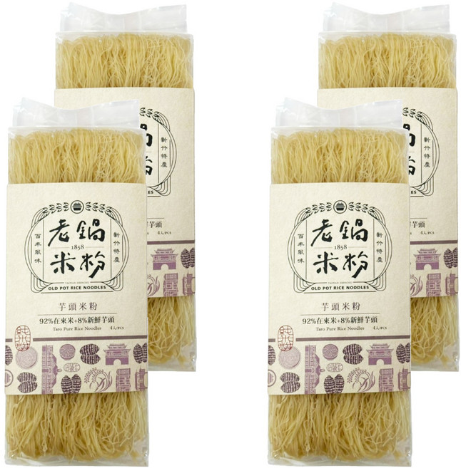 老鍋米粉 純米芋頭米粉, 200g, 4包