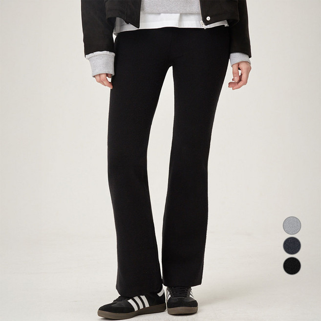 ELLE PARIS 여성용 기모 립 베이직 부츠컷 레깅스