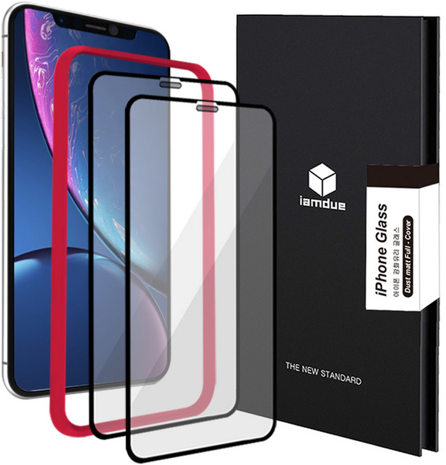 아이엠듀 풀커버 강화유리 휴대폰 액정 보호필름 2p 세트, 1세트