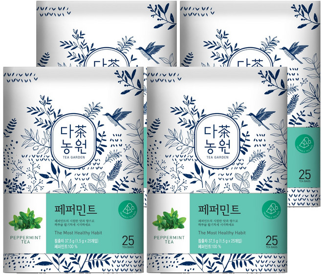 다농원 페퍼민트티, 1.5g, 25개입, 4개