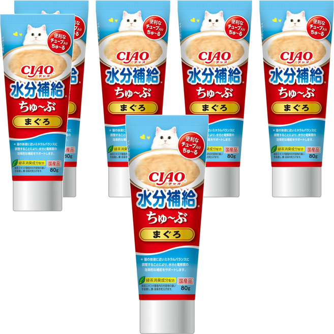 INABA CIAO 啾嚕 膏狀啾嚕肉泥, 鮪魚, 80g, 6條