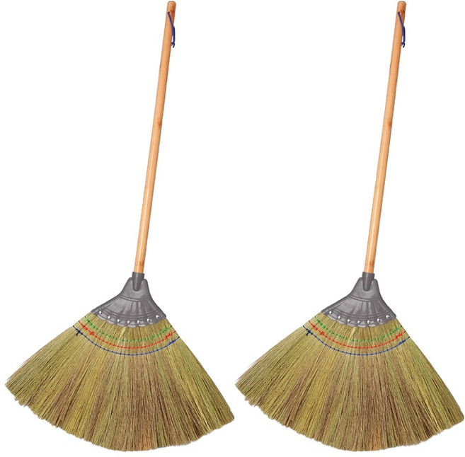 삼정크린마스터 원목 갈대비 빗자루, 2개