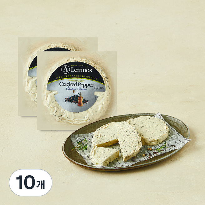 램노스 크랙페퍼 크림치즈, 125g, 10개, 1개입