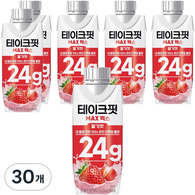 테이크핏 맥스 내 몸에 핏한 단백질 플랜 딸기맛, 30개, 250ml